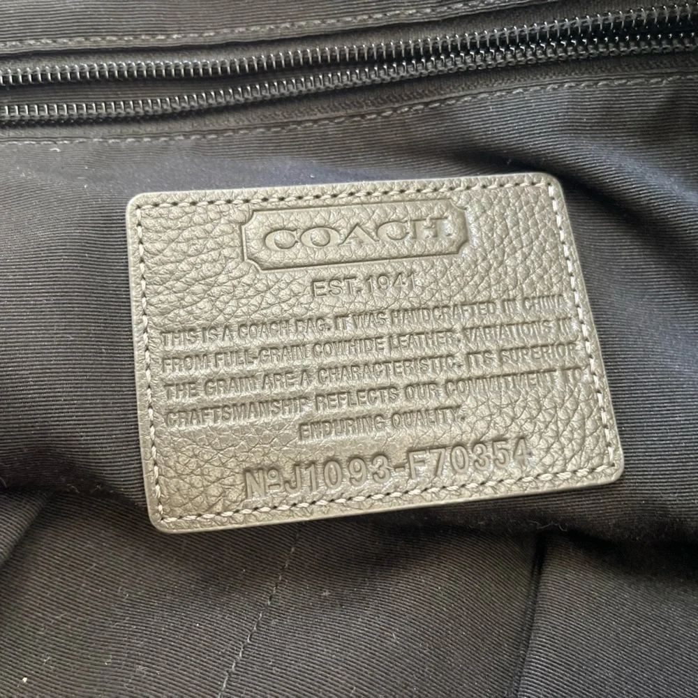 Coach Gray Leather Briefcase Bag